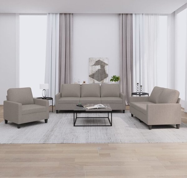Maison Exclusive – 3-dielna sedacia súprava s vankúšmi, látka v odtieni taupe