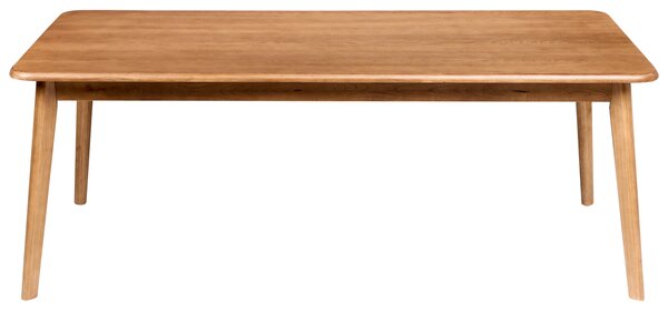 Jedálenský stôl dyha tmavý dub MDF nohy z brestového dreva 200 x 90 cm obdĺžniková dyhovaná doska tradičný štýl jedáleň