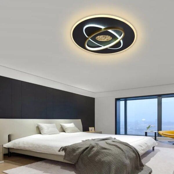 LED Stmievateľné stropné svietidlo LED/80W/230V čierna + diaľkové ovládanie