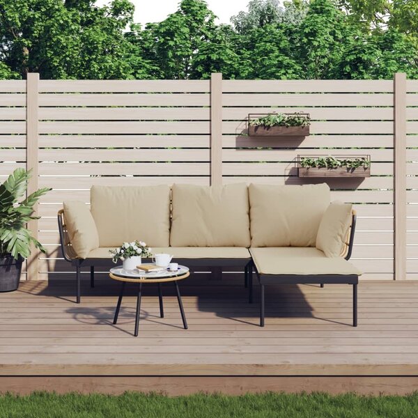 Maison Exclusive – 3-dielna záhradná súprava s vankúšmi, béžová, polyratan