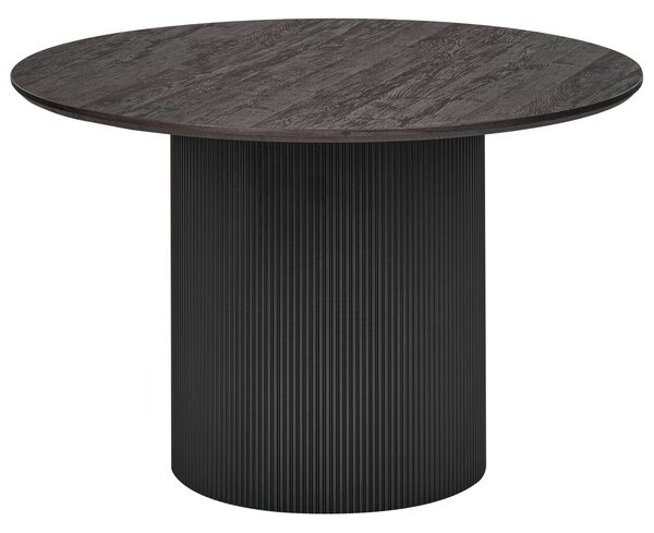Jedálenský stôl čierny MDF vrchná doska ⌀ 120 cm okrúhly tvar podstavca moderný štýl kuchyňa jedáleň