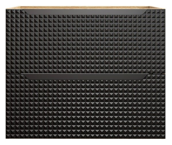 Comad Závesná umývadlová skrinka Luxor Black 82-70-2S čierna/dub olejovaný