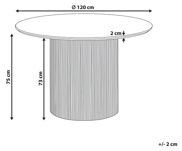 Jedálenský stôl čierny MDF vrchná doska ⌀ 120 cm okrúhly tvar podstavca moderný štýl kuchyňa jedáleň