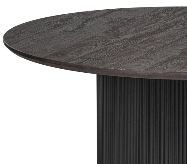 Jedálenský stôl čierny MDF vrchná doska ⌀ 120 cm okrúhly tvar podstavca moderný štýl kuchyňa jedáleň