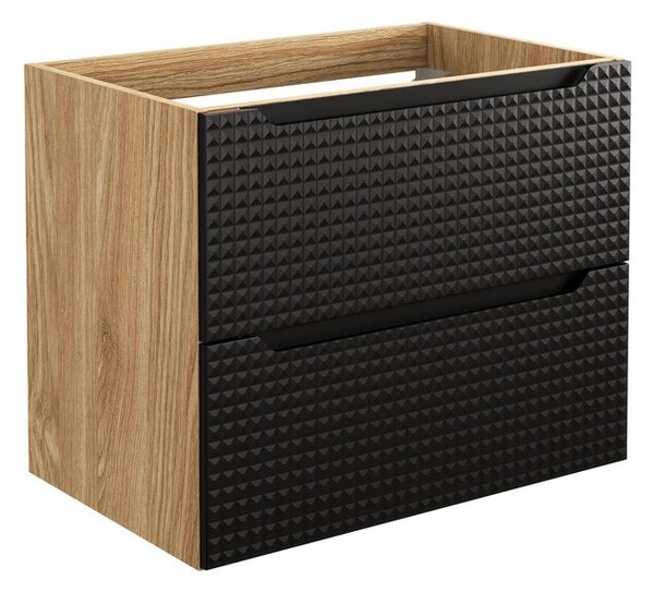 Comad Závesná umývadlová skrinka Luxor Black 82-70-2S čierna/dub olejovaný