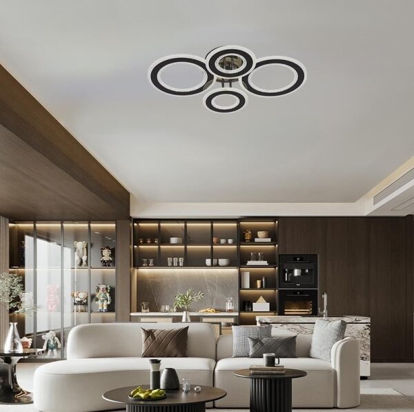 LED Stmievateľný prisadený luster LED/100W/230V 3000-6500K + diaľkové ovládanie