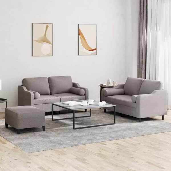 Maison Exclusive – 3-dielna sedacia súprava s vankúšmi, látka v odtieni taupe