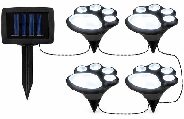 MasterLED solárne záhradné svetlo s odtlakom labky - 4 LED studená biela - zemné svetlo s krytím IP44 - solárna lampa do záhrady, na cestu, na terasu
