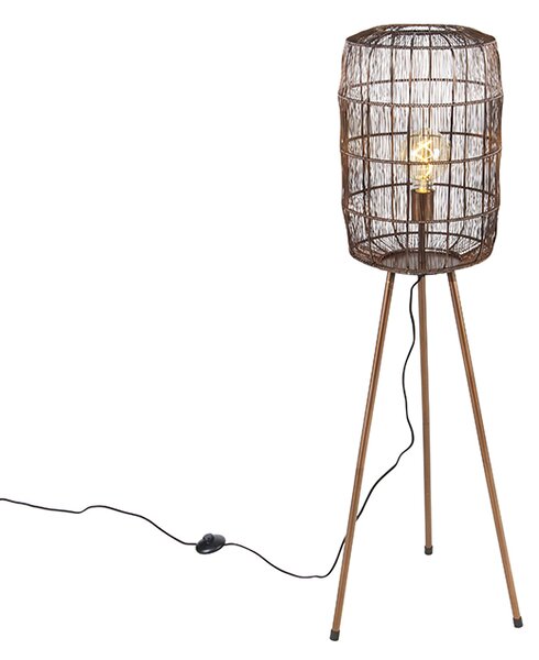 Moderná stojaca lampa trojnožka medená - Redo