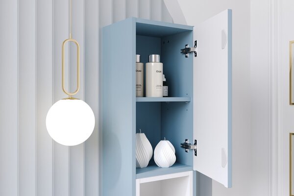 Comad Závesná vysoká kúpeľňová skrinka Nova Denim 80-30-2D modrá