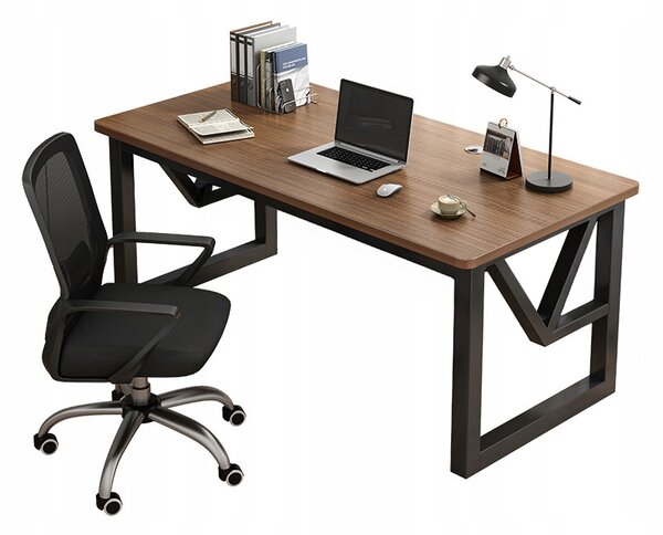 Moderný Herný Stôl S Policou Tmavý Buk Loft Industrial 120 Cm
