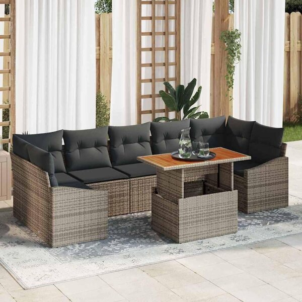 Maison Exclusive – záhradná sedacia súprava s úloným priestorom, 8-dielna, sivá