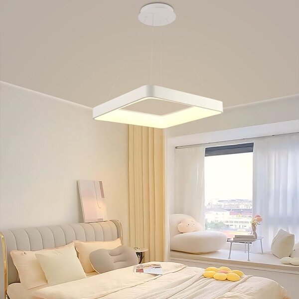 LED Stmievateľný luster na lanku LED/55W/230V 3000-6500K biela + diaľkové ovládanie