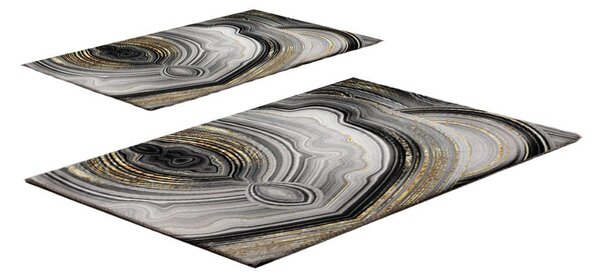Sivé/v zlatej farbe kúpeľňové predložky v súprave 2 ks 60x100 cm CT – Foutastic
