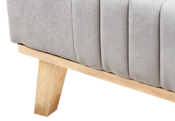 Posteľ svetlosivá 160 x 200 cm čalúnený ženilkový rám postele vysoké prešívané čelo spálňa