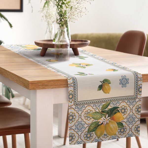 GOBELÍNOVÝ BEHÚŇ NA STÔL LEMON 40X100 CM VZOROVANÝ