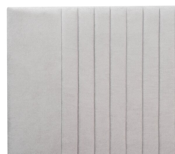 Posteľ svetlosivá 160 x 200 cm čalúnený ženilkový rám postele vysoké prešívané čelo spálňa