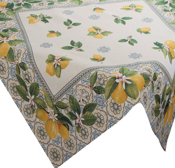 GOBELÍNOVÝ OBRUS LEMON 100X100 CM VZOROVANÝ