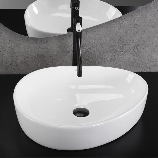 Rea Vanila, umývadlo na dosku 510x400x130 mm, biela lesklá, REA-U8422