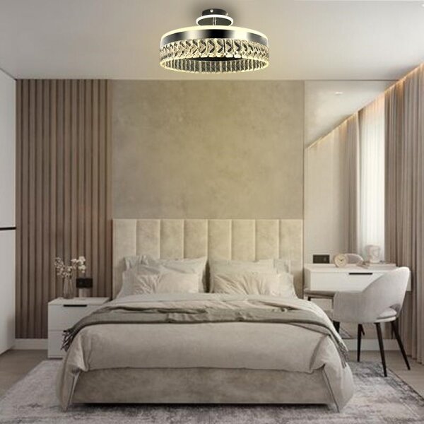 LED Stmievateľný prisadený luster LED/75W/230V 3000-6500K chróm + diaľkové ovládanie