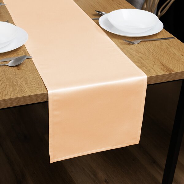 Biante Saténový behúň na stôl polyesterový Satén LUX-046 Béžový 20x120 cm