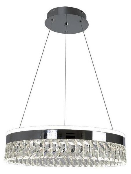 LED Stmievateľný luster na lanku LED/90W/230V 3000-6500K chróm + diaľkové ovládanie