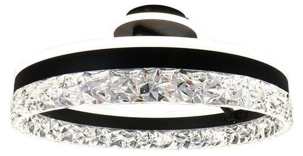 LED Stmievateľný prisadený luster LED/86W/230V 3000-6500K čierna + diaľkové ovládanie