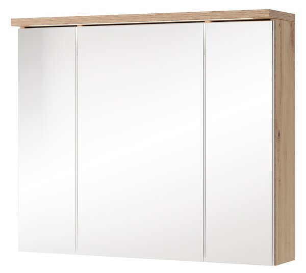 Szynaka Závesná zrkadlová skrinka s LED osvetlením Sting 58 80 cm dub Artisan