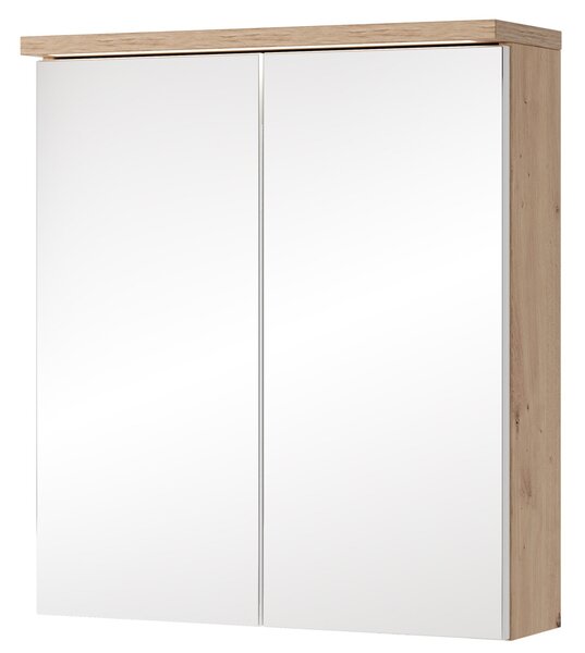 Szynaka Závesná zrkadlová skrinka s LED osvetlením Sting 56 60 cm dub Artisan
