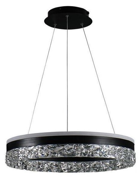 LED Stmievateľný luster na lanku LED/80W/230V 3000-6500K čierna + diaľkové ovládanie