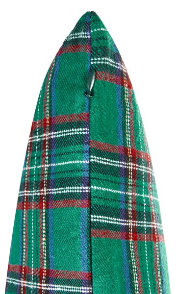 Sada 2 dekoratívnych vankúšov zelená polyester tartanový kockovaný vzor vianočný motív 45 x 45 cm štvorcový tvar dekorácie doplnky