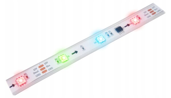 BERGE Digitálny pásik LED - RGB - IP20 - 5m - dúhový efekt