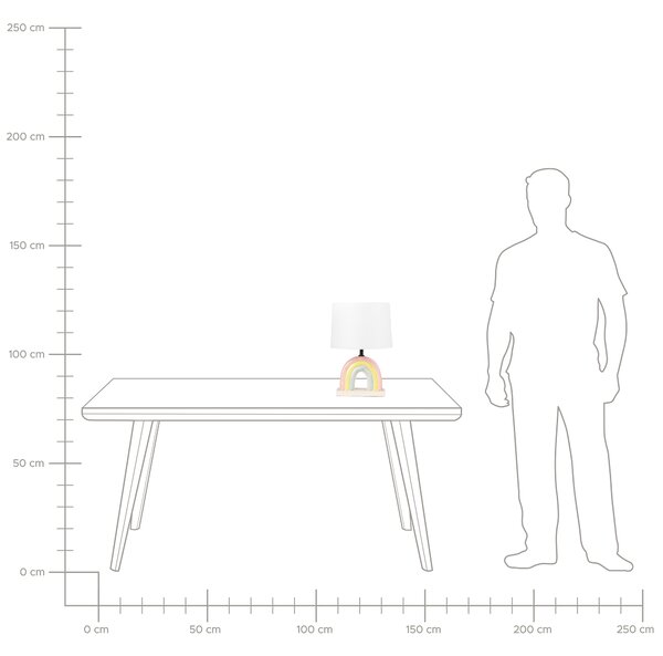 Stolná lampa viacfarebný keramický podstavec biele tienidlo polyester bavlna minimalistický dizajn