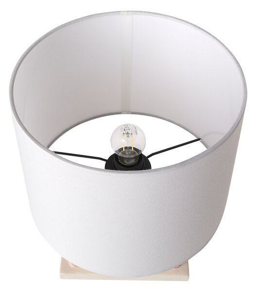 Stolná lampa viacfarebný keramický podstavec biele tienidlo polyester bavlna minimalistický dizajn