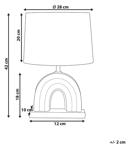 Stolná lampa viacfarebný keramický podstavec biele tienidlo polyester bavlna minimalistický dizajn