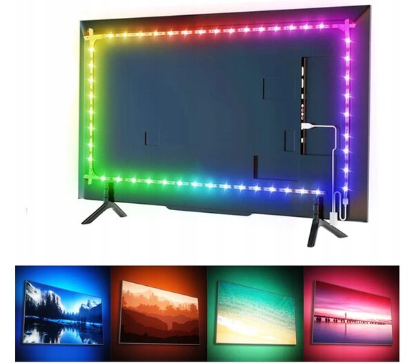 BERGE Digitálny pásik LED - RGB - IP20 - 5m - dúhový efekt