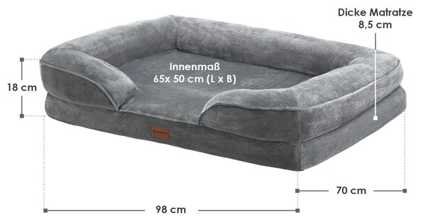 Pelech pre psa Sheena L 98 x 70 cm - šedá