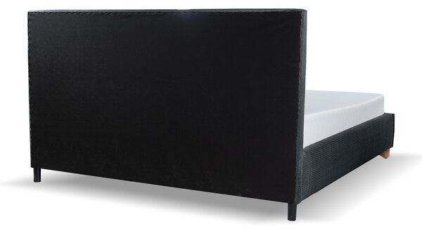 Manželská čalúnená posteľ s úložným priestorom Sofira 140x200 - čierna
