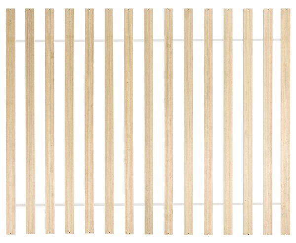 Posteľ svetlohnedá borovicové drevo 180 x 200 cm s čalúneným čelom a roštom moderný minimalistický štýl spálňa