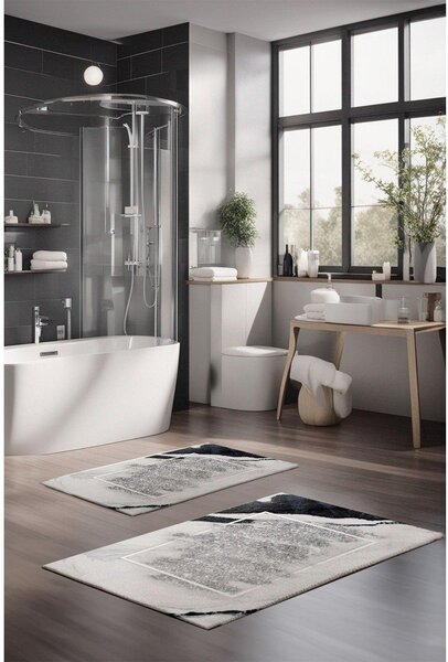 Sivobéžové kúpeľňové predložky v súprave 2 ks 60x100 cm CT – Foutastic