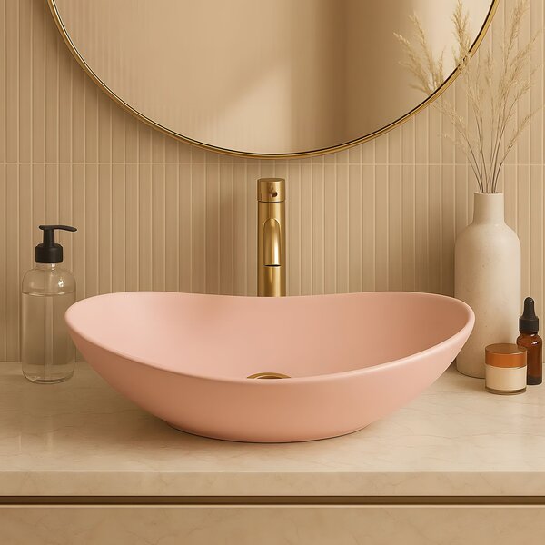 Umývadlo na dosku REA ROYAL Powder Pink Matt