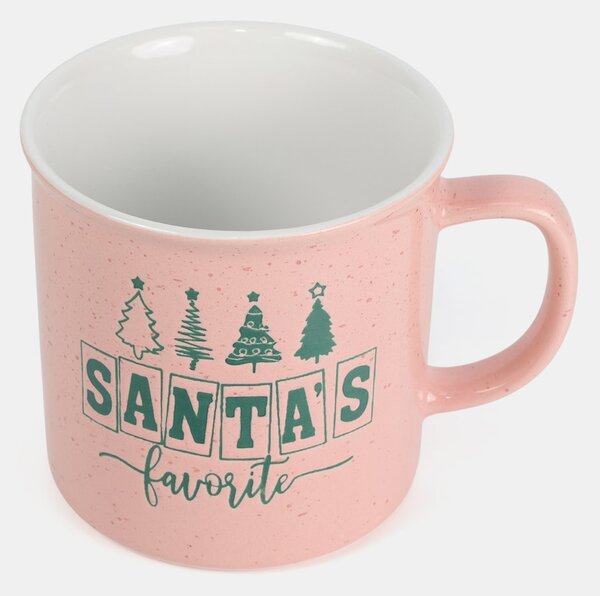 Sinsay - Vianočný hrnček s nápisom „Santa’s Favorite“ - pastelová ružová