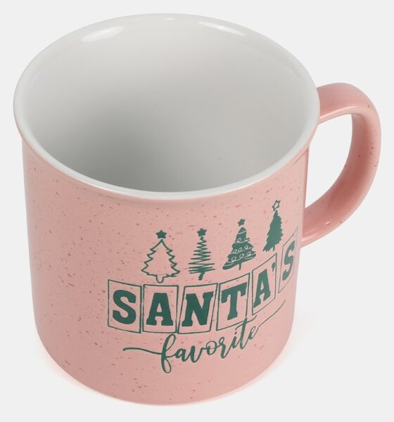 Sinsay - Vianočný hrnček s nápisom „Santa’s Favorite“ - pastelová ružová