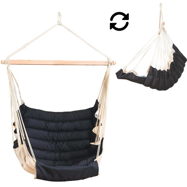 MacaMex SoftChair Black-CreamCertified Závesné kreslo odolné voči poveternostným vplyvom