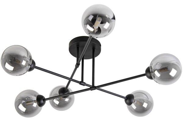 Prisadený luster OBSIDIAN 6xG9/10W/230V čierna/dymová sivá