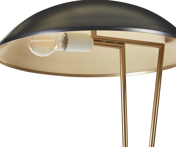Stolná lampa čierna a zlatá mramorový podstavec železný odtieň kancelária moderný štýl