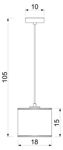 Závesný luster ARDEN na lanku 1xE27/15W/230V, priemer 18 cm, béžový