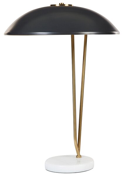 Stolná lampa čierna a zlatá mramorový podstavec železný odtieň kancelária moderný štýl