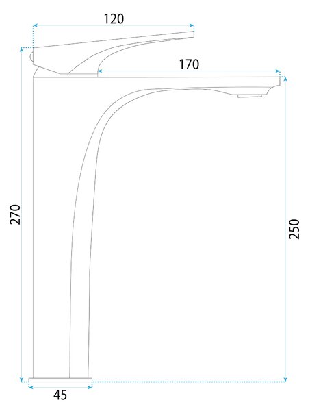 Rea Joe, vysoká umývadlová batéria h-285, zlatá matná, REA-B8991