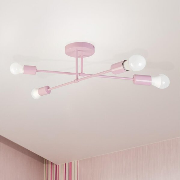 Prisadený luster CAMBRIDGE 4xE27/15W/230V ružová